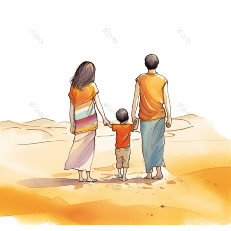 父亲节图片,人物插画元素,手绘人物PNG,人物免抠素材